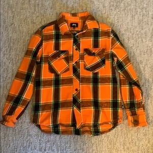 Stussy orange flannel